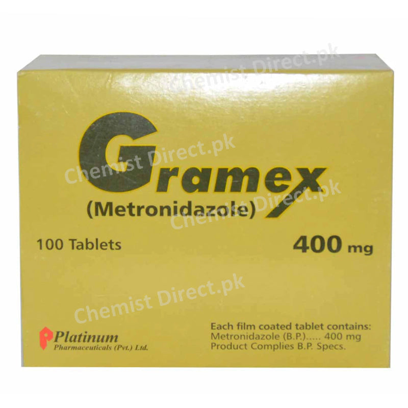     Gramex 400mg Tab Tablet Platinum Pharma Metronidazole 