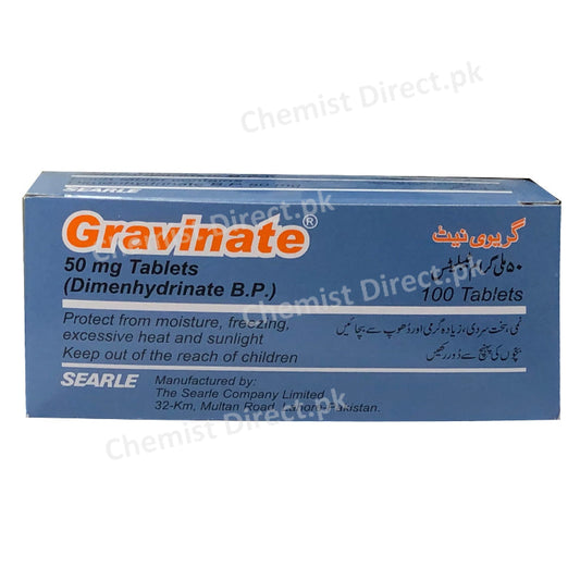 Gravinate 50mg Tab Tablet Searle Pakistan Limited Motion Sickness Dimenhydrinate