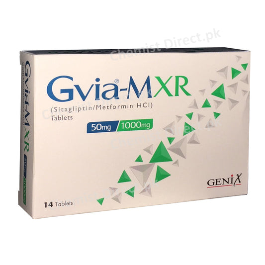 Gvia-M XR 50/1000mg Tab Tablet GenixPharma OralHypoglycemic Sitagliptin/Metformin50mg 1000mg