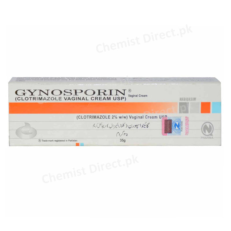 Gynosporin 2% Cream 35gram Nabiqasim Industries Anti-Fungal Clotrimazole Vaginal Cream