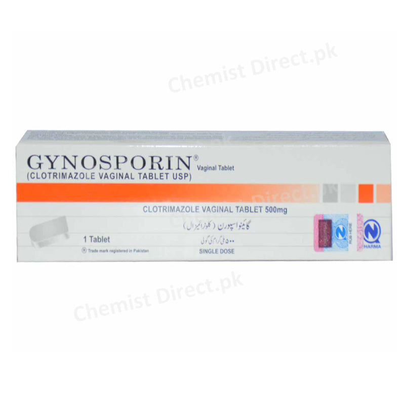 Gynosporine 500mg Tablet Nabiqasim Industrie Vaginal Anti-Fungal Clotrimazole