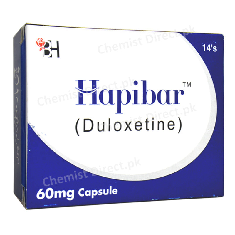 Hapibar 60mg Capsule Anti-Depressant Duloxetine Barrett Hodgson