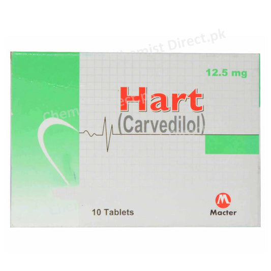 Hart 12.5mg Tablet Beta-Blocker Carvedilol Macter International