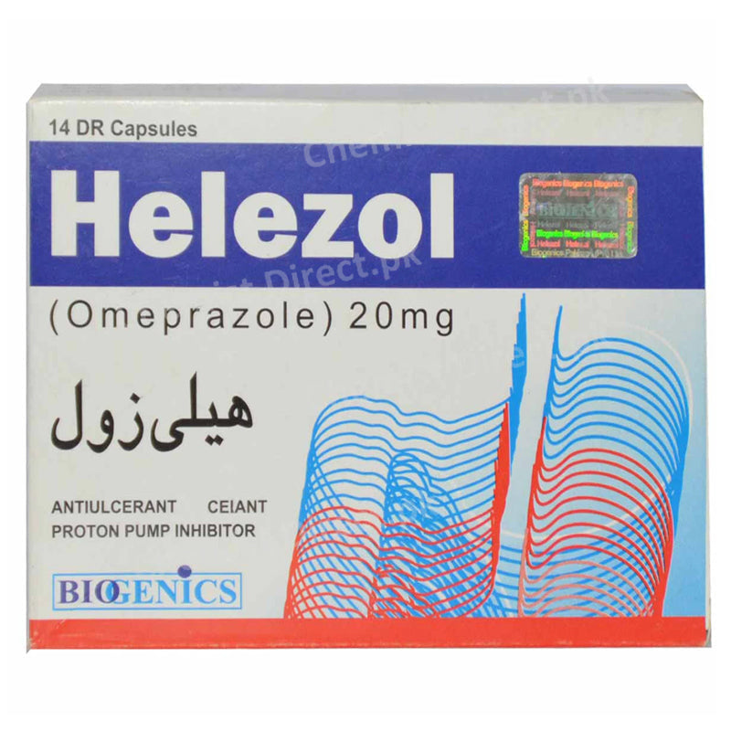 Helezol 20mg Capsule Omeprazole Biogenics Pharma Anti-Ulcerant