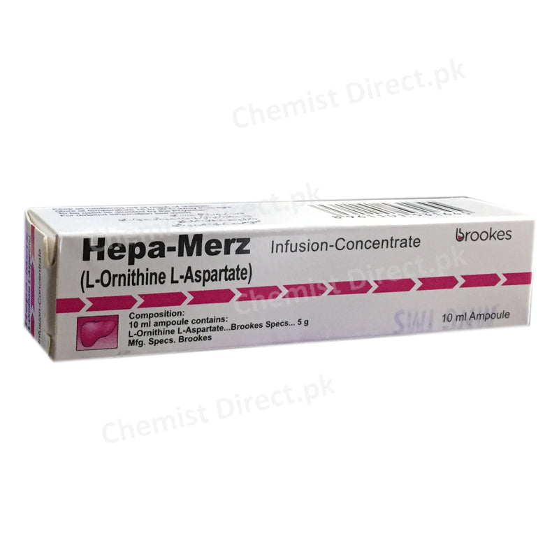 Hepa Merz 10ml Infusion BROOKES PHARMACEUTICAL LABS PAKISTAN_ LTD Liver Protectant L OrnithineL Aspartate 5g