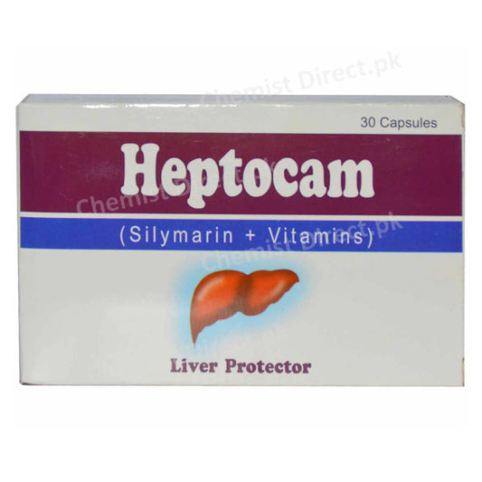 Heptocam Cap Capsule Chas  A Mendoza Liver Protectant Nicotinamide 24mg Riboflavin Vitamin B2 8mg Thiamine HCl Vitamin B1 8mg Silymarin 105mg Calcium Pantothenate 16mg Cyanocobalamin 25mcg Pyrid