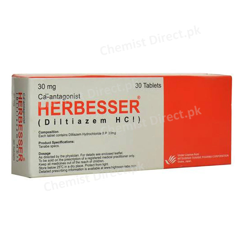 Herbesser 30mg tab tablet highnoon laboratories ltd. anti hypertensive diltiazem hcl