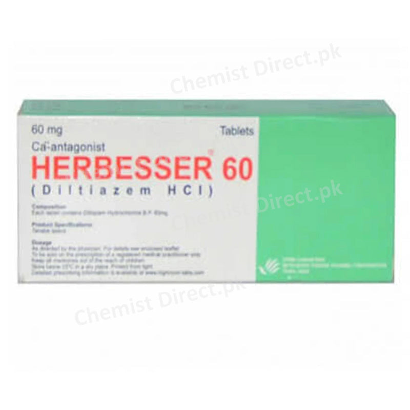Herbesser 60mg Tab Tablet Highnoon Laboratories Ltd Anti Hypertensive Diltiazem Hcl
