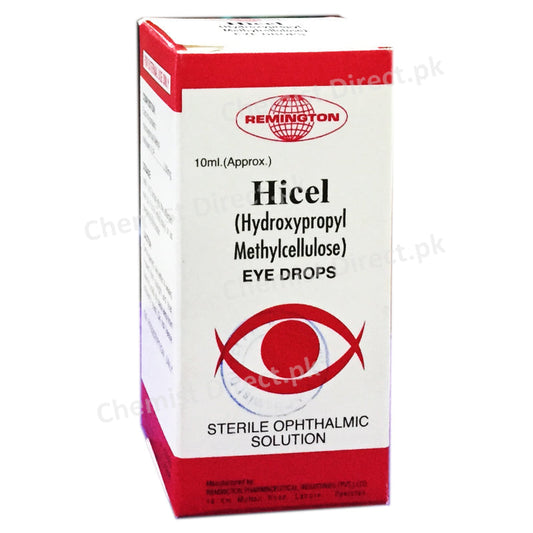 Hicel Eye Drop 10ml Remington R X Division Group A Eye Care Hydroxypropyl Methylcellulose