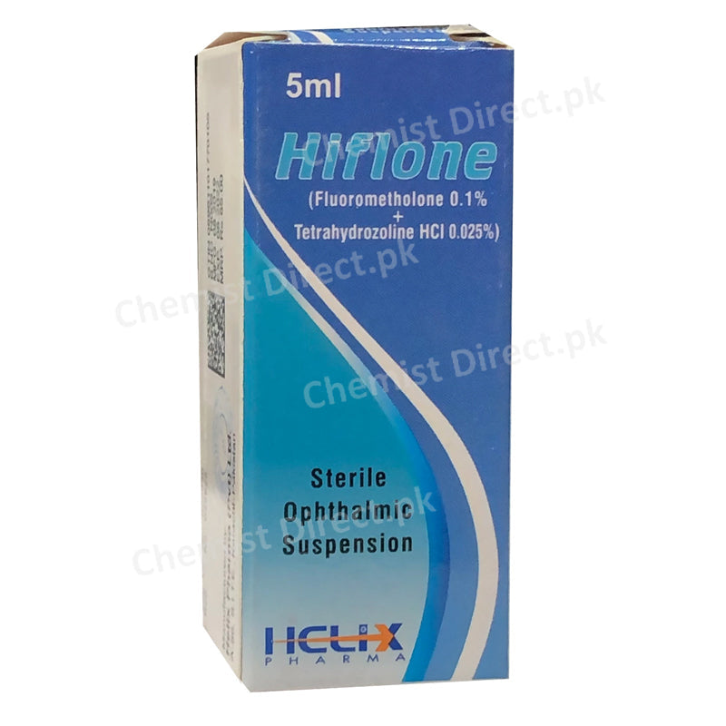 Hiflone Eye Drops Helix Pharma Anti-Allergy Fluorometholone 0.1% Tetrahydrazoline HCl 0.02%