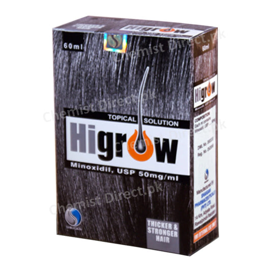 Higrow Topical Solution 60ml Shaigan Pharmaceuticals Hair Loss Minoxidil 50mg/ml