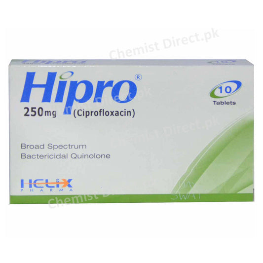 Hipro 250mg Tablet Helix Pharma Quinolones Anti-bacterial Ciprofloxacin