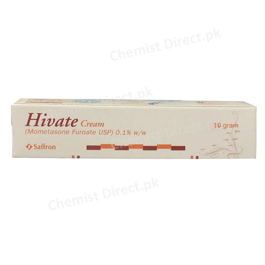 Hivate Cream 10gm Saffron Pharmaceuticals Pvt Ltd Corticosteroid Mometasone Furoate