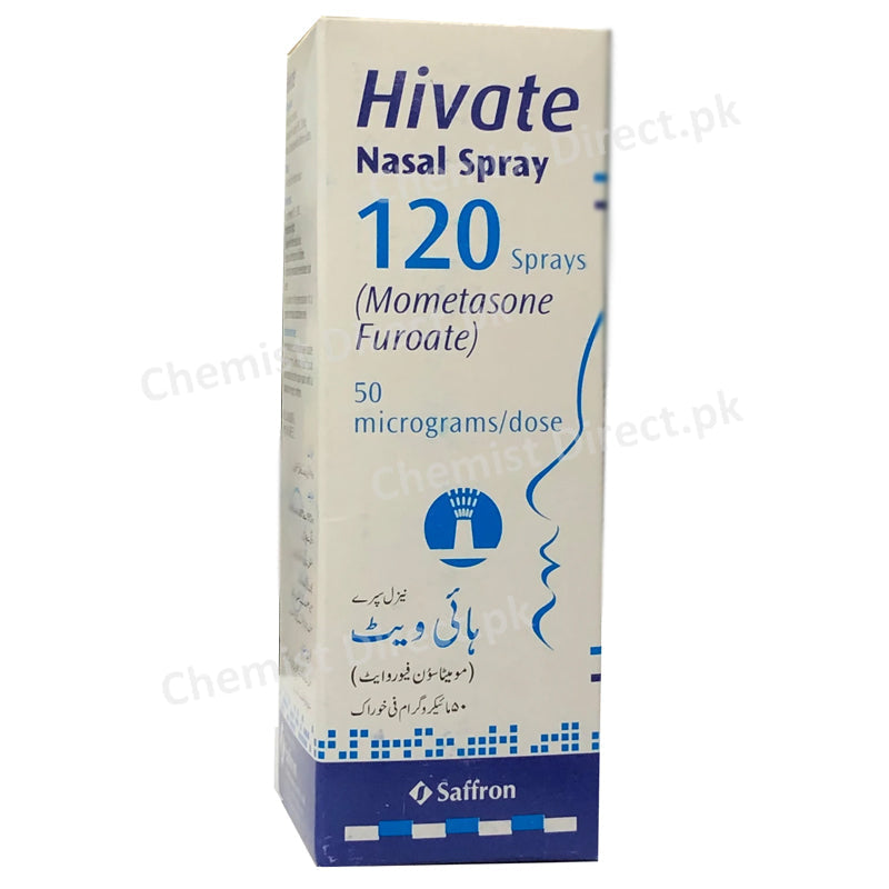 Hivate Nasal Spray 120ml Saffron Pharmaceuticals Pvt Ltd Corticosteroid Mometasone Furoate