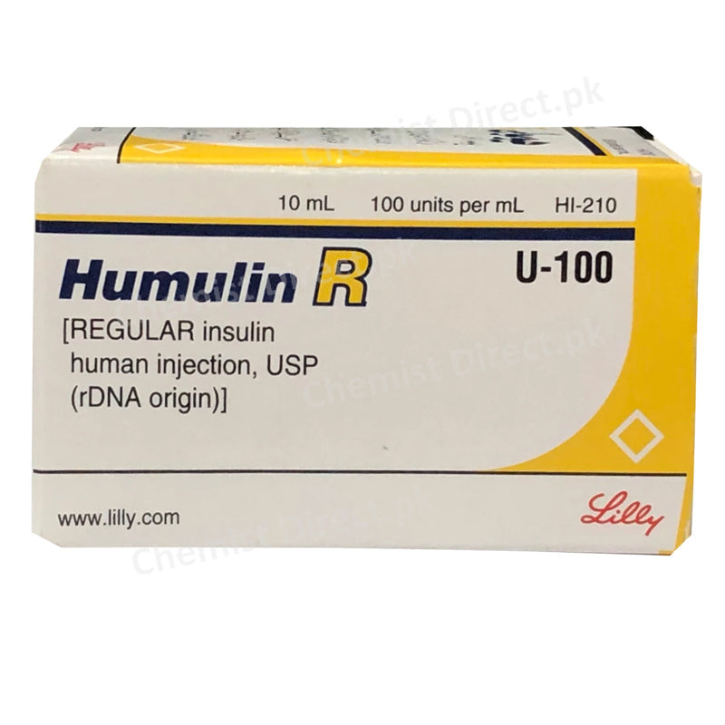 Humulin R U 100 Eli Lilly Pakistan Pvt Ltd Insulin Preparation Human Insulin Storeat 2 80C Donotfreeze