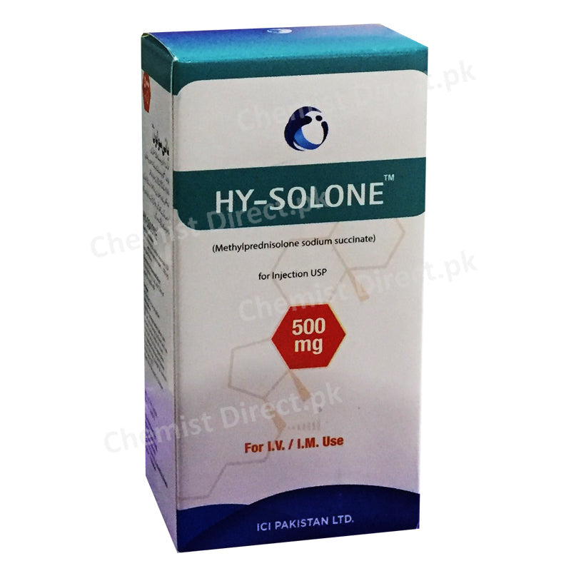 Hy Solone 500mg Injection ICI Pakistan Ltd Methylprednisolone Sodium Succinate