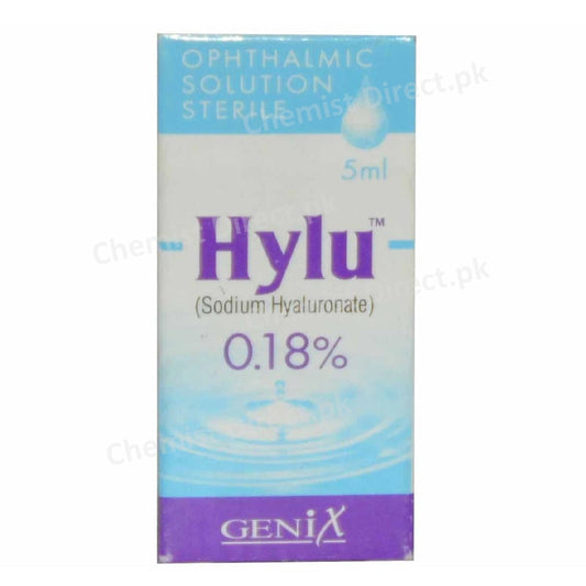 Hylu 0.18% Eye Drop Solution Anti-Glaucoma Genix pharma sodium hyaluronate 5ml