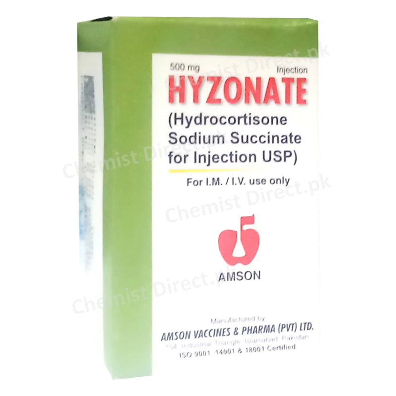 Hyzonate 500mg Injection Inj Amson Pharma Pvt Ltd Corticosteroids Hydrocortisone Sodium Succinate 