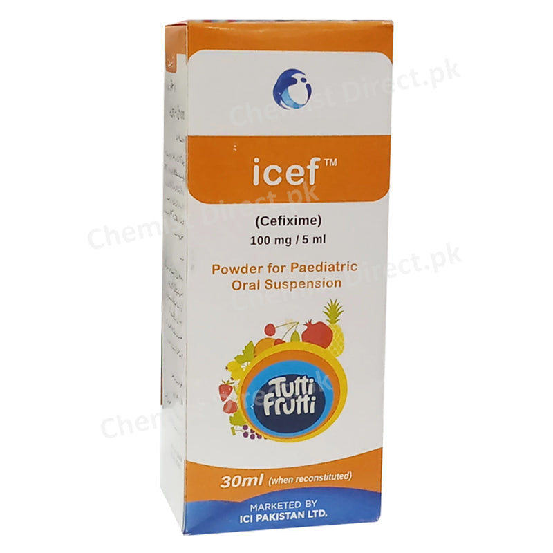 Icef 100mg 5ml syp Syrup ICI PAKISTAN LTD Cephalosporin Antibiotic Cefixime