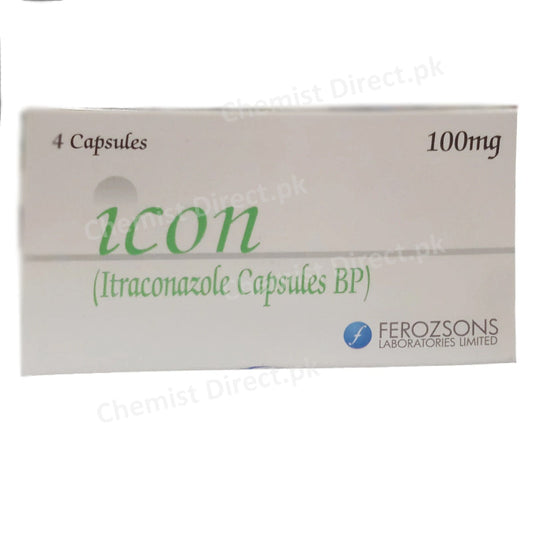 Icon 100mg Capsule Cap Ferozsons Laboratories Ltd Anti Fungal Itraconazole