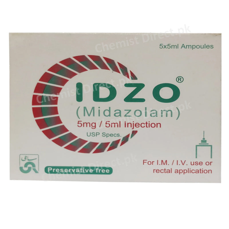 Idzo 5mg Inj Injection Martin Dow Pharmaceutical Limited Benzodiazepine Midazolam