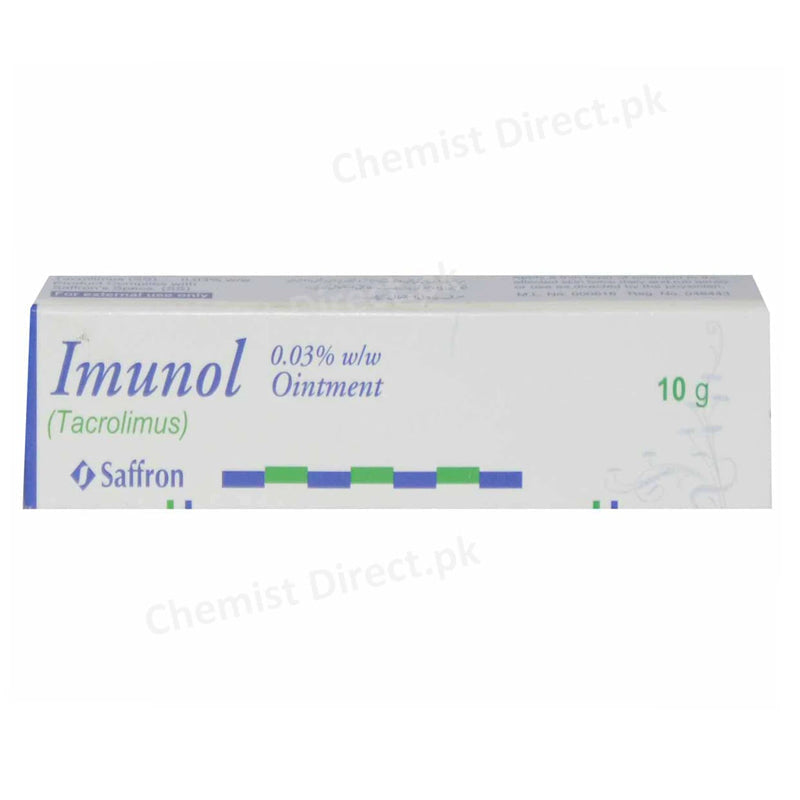 Imunol Ointment 0.03% 10gram Saffron Pharmaceuticals Anti-Eczema Tacrolimus