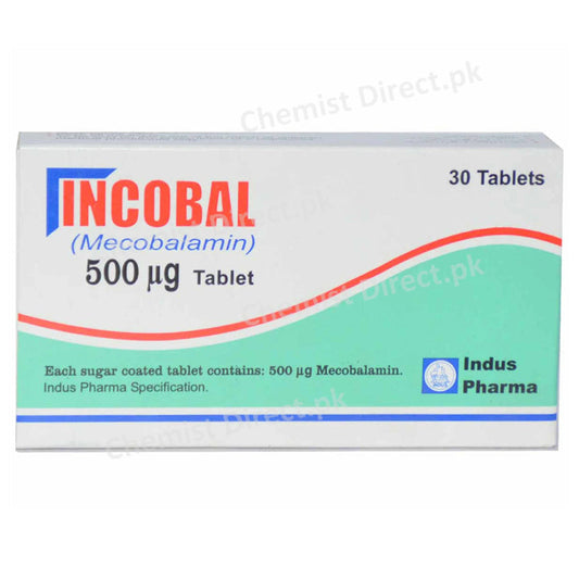 Incobal 500mcg Tablet Mecobalamin Vitamin-B12 Indus pharma