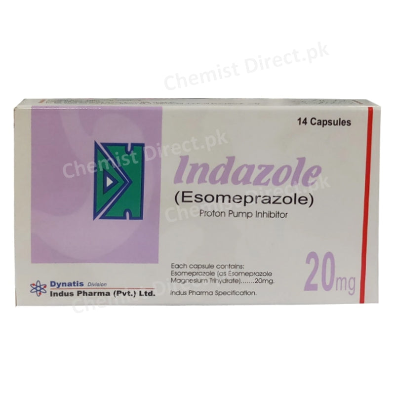 Indazole 20mg Capsule Anti-ulcerant Esomeprazole Indus Phrama