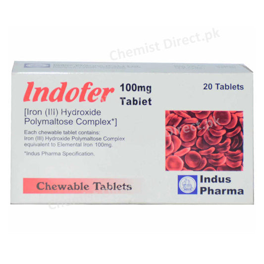 Indofer 100mg Tablet Anti-Anemic Iron-III Hydroxide Polymaltose Complex Indus Pharma