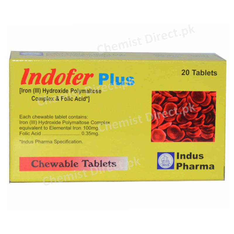 Indofer plus Tablet Anti-Anemic Iron III Hydroxide Polymaltose Complex Folic Acid-Indus Pharma