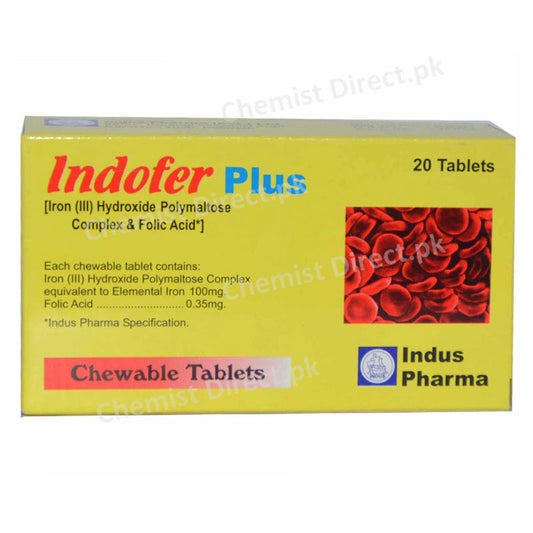 Indofer plus Tablet Anti-Anemic Iron III Hydroxide Polymaltose Complex Folic Acid-Indus Pharma