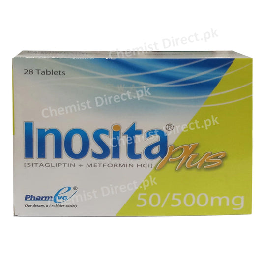 Inosita-Plus 50 500 Tab Tablet Pharmevo Oral Hypoglycemic Sitagliptin 50mg Metformin 500mg