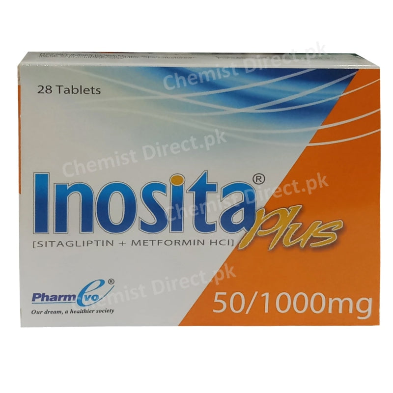 Inosita-Plus-50 1000 Tab Table  Pharmevo Oral Hypoglycemic Sitagliptin Metformin 50 1000mg