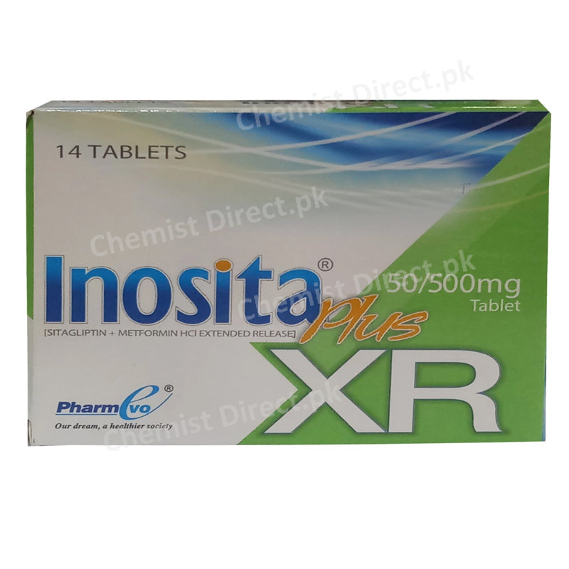 Inosita Plus XR 50 500 Tab Tablet Pharm Evo Pvt Ltd Extended Release Oral Hypoglycemic Sitagliptin 50mg Metformin 500mg