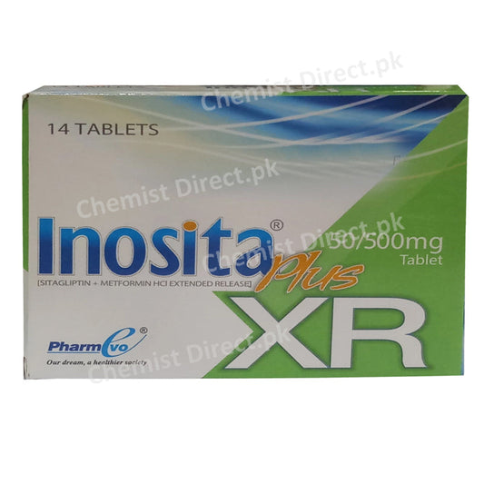 Inosita Plus XR 50 500 Tab Tablet Pharm Evo Pvt Ltd Extended Release Oral Hypoglycemic Sitagliptin 50mg Metformin 500mg