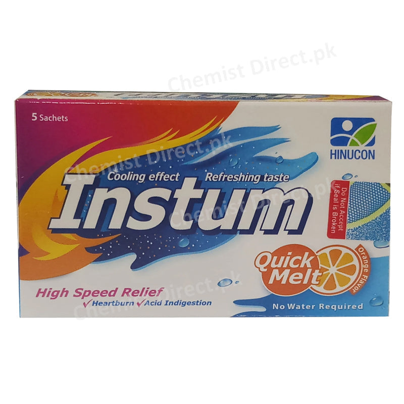 Instum Sachets pack Hinucon Antacid Heartburn Acidindigestin