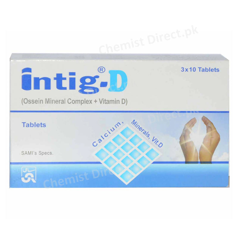 Intig D Tab Tablet Sami Pharmaceuticals Mineral Supplement Ossein Mineral Complex 830mg Vitamin D400iu