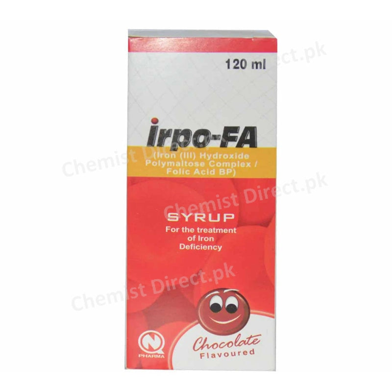 Irpo-Fa Syrup 120ml Nabiqasim Industries Anti-Anemic Iron III Hydroxide Polymaltose Complex Folic Acid BP