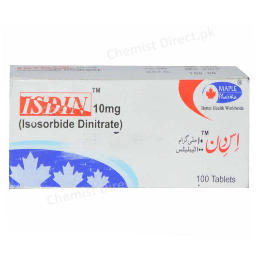 Isdin 10mg Tablet Maple Pharmaceutical Nitrates Isosorbide Dinitrate