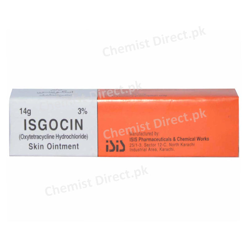 Isgocin 3% Skin Ointment 14gram ISIS Pharmaceuticals Oxitetracycline Hydrochloride