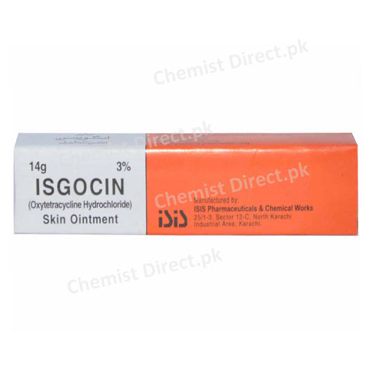 Isgocin 3% Skin Ointment 14gram ISIS Pharmaceuticals Oxitetracycline Hydrochloride