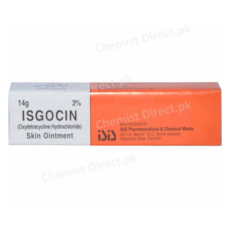 Isgocin 3% Skin Ointment 14gram ISIS Pharmaceuticals Oxitetracycline Hydrochloride