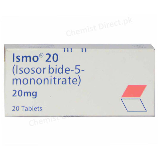 Ismo 20mg Tablet Nitrates Isosorbide-5-Mononitrate Marin Dow Pharmaceuticals