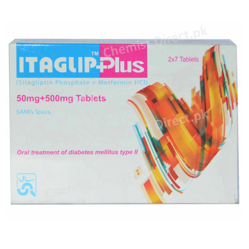 Itaglip plus 50+500mg Tablet Sami Pharmaceuticals Oral Hypoglycemic Sitagliptin Phosphate Metformin HCl