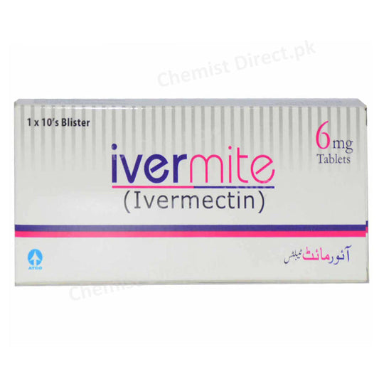 Ivermite 6mg Tab Tablet Atco Laboratories Pvt Ltd Anthelmintics Ivermectin 6m