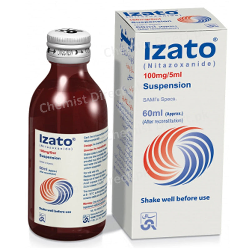 Izato Suspension 60ml Sami Pharmaceuticals Anti Diarrheal Nitazoxanide