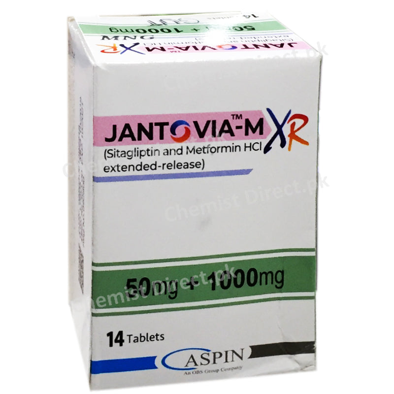 Jantovia M XR 50mg 1000mg Tablet Sitagliptin And Metformin HCLExtended release Aspin Pharma Pvt Ltd