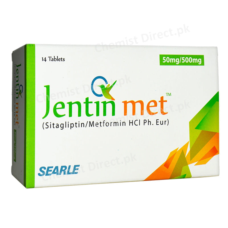 Jentin met 50 500mg Tab Tablet Searle Pakistan Limited Oral Hypoglycemic Sitagliptin 50mg Metformin 500mg