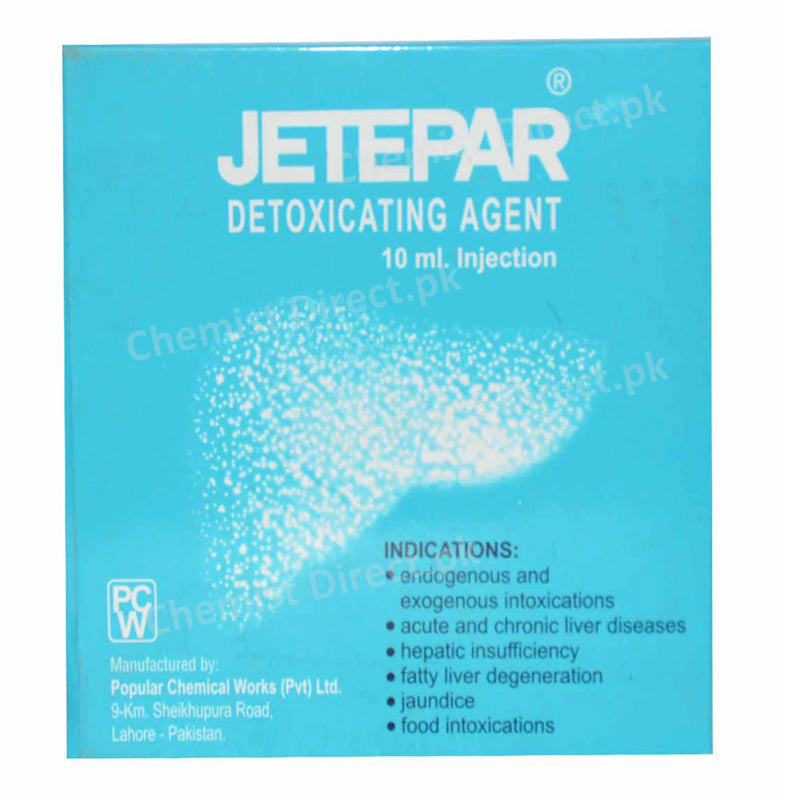 Jetepar Inj 10ml Injection Popular Chemical Work Pvt Ltd Liver Protectant Betaine Glucuronate 750mg mg Diethanolamine Glucuronate 200mg Nicotinamide 41mg