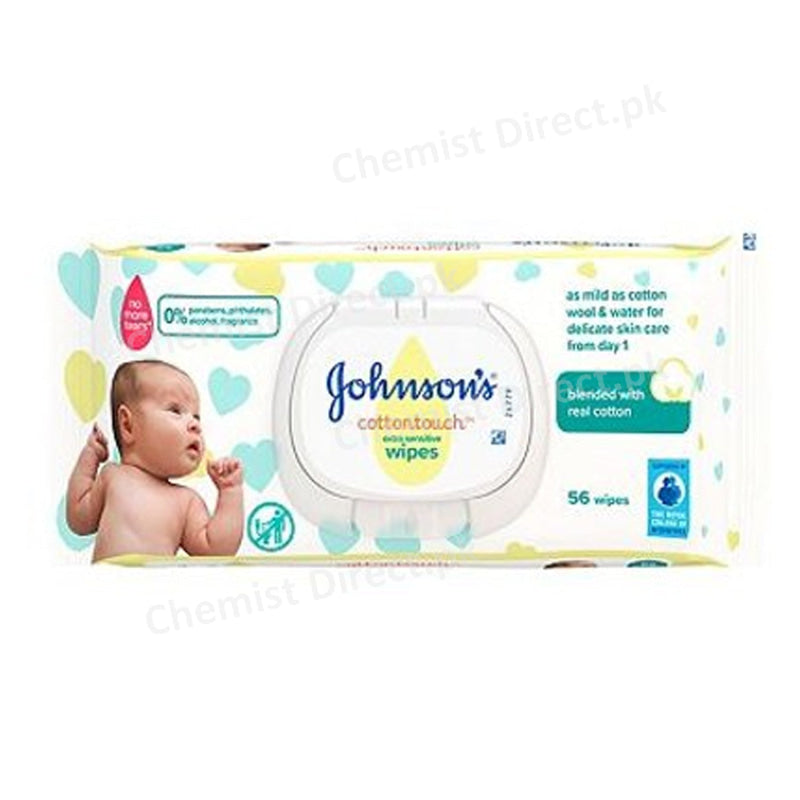 Johnsons Baby Cotton Touch Wipes 56 Pieces Care